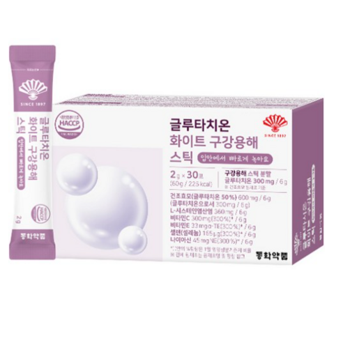 동화약품 글루타치온 화이트 구강용해 스틱 30p, 4개, 240g