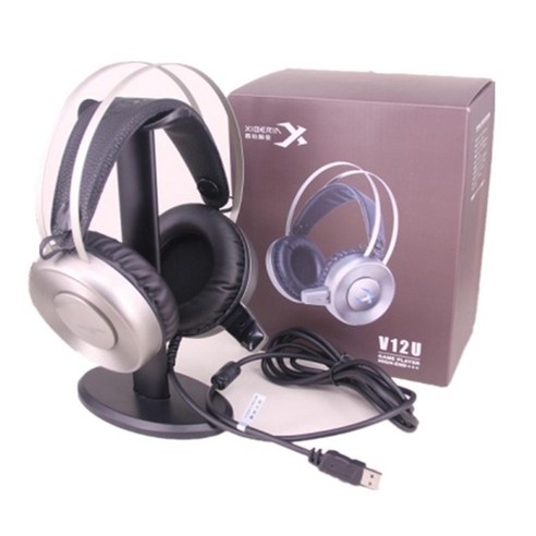 DFMEI 시베리아 굼벵이 C4 e스포츠 USB 케이블 헤드폰 PC방 닭먹기 게임 7.1발광 헤드셋, 시베리아 V12U 단일 USB