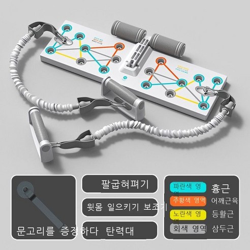 팔굽혀펴기 받침대 남성 가슴 근육 복근 련 기재 헬스 BR [ 입발 기초형] 다기능 팔굽혀펴기 판, [신배색 아이보리] 트리플 플레어 트레이닝보드(버클)