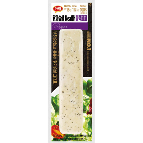 [냉장]하림 닭가슴살 리얼바 블랙페퍼80g, 80g, 10개