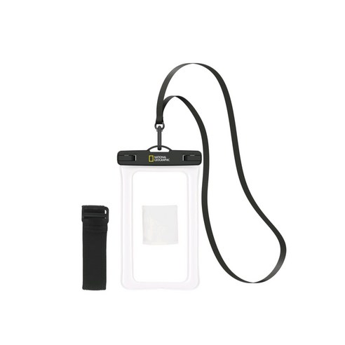 내셔널지오그래픽 4중 잠금 스마트폰 방수팩 + 넥스트랩 + 암밴드, 블랙, 1개