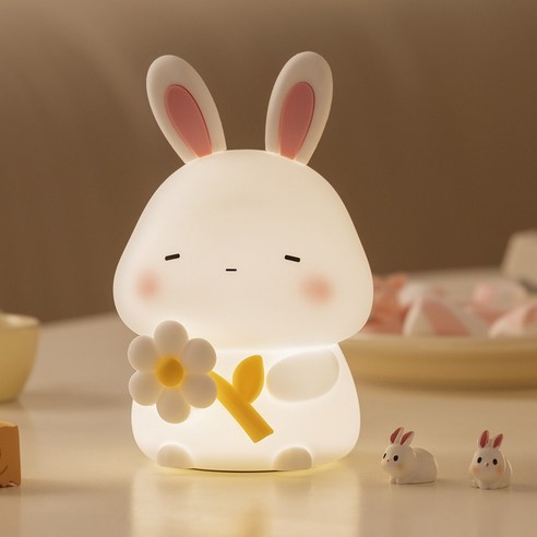 토끼 무드등 동물인형 수면등 아이방 인테리어 침실조명 LED, 혼합색상