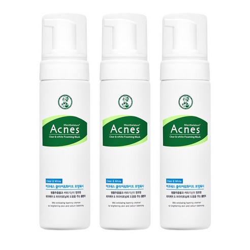 아크네스 클리어 앤 화이트 포밍워시 클렌징 폼 150ml, 3개