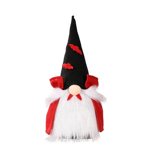 Bestope gnomes 장식 할로윈 얼굴없는 인형 유령 축제 드워프 전기 가족 방에 대 한 빛, 검은 모자,