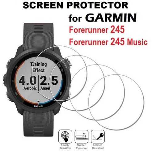 스마트 워치 스크린 보호대 Garmin Forerunner 245 음악 강화 유리 긁힘 방지 보호 필름 5 개, 1) Forerunner 245 Music