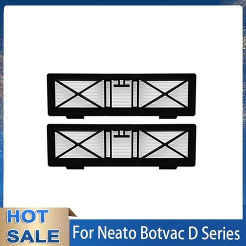 공기청정기 필터 호환 로봇 청소기 부품용 예비 메인 사이드 브러시 헤파 필터 Neato Botvac D 시리즈 D1, 09 2PCS