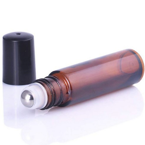 단단한 롤온 향수 공병 10ml 다크 미니 롤러볼 아로마 탈모 두피 오일 용기 라인파이브, 혼합색상, 1개