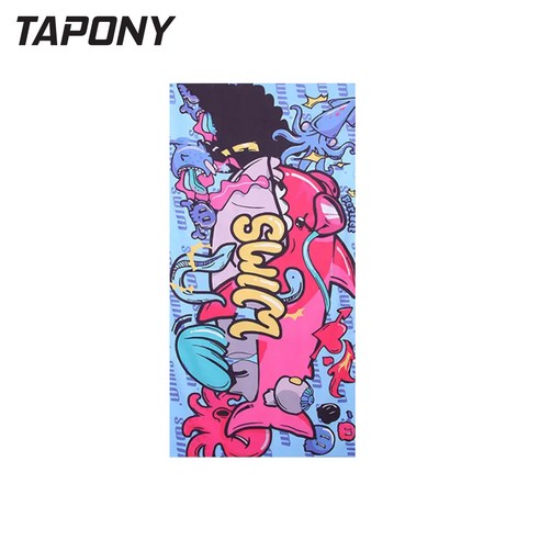 TAPONY 대형 초극세사 타올 타월 비치타올 똑딱이 판초겸용 큰수건 바스 목욕, 1개, 6.피시스윔
