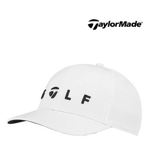 테일러메이드 LS GOLF 로고 골프모자, 화이트, 1개