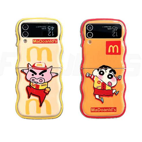  CASEJ Z플립3 맥도날 감튀 부리부리 대마왕 짱구 웨이브케이스: 짱구와 감튀의 재미있는 결합