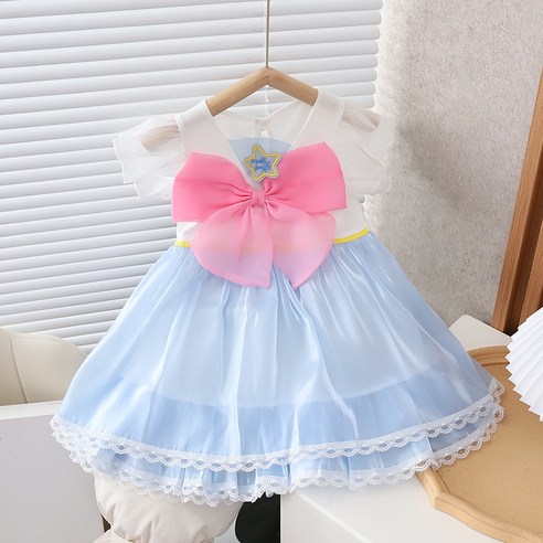 순면 여아 여름 상하복 투피스 드레스 팬츠 세트 린넨 리본 민소매 주름 치마 주인공 선물 인어공주 파티