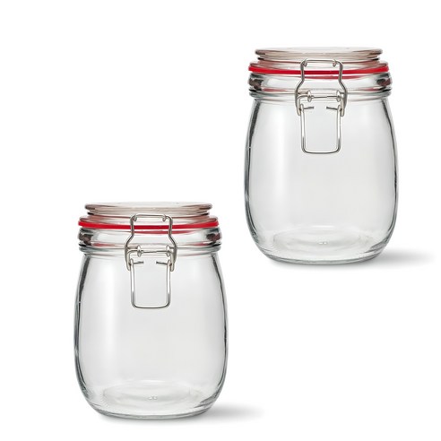 미르 메탈글라스자 클립 유리병, 700ml, 2개