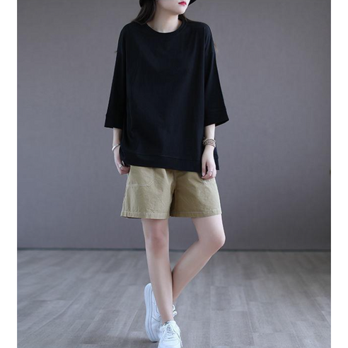 여름철 편안함과 스타일을 위한 에이프릴랩스 무지 면티셔츠