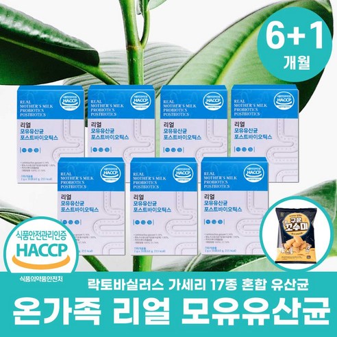 4세대 모유 유래 유산균 bnr17 다이어트 비에날17 / 온가족 신바이오틱스 식약처 HACCP인증 [비에날씬 옵션선택], 리얼모유유산균7개월+구운꼬수미1봉