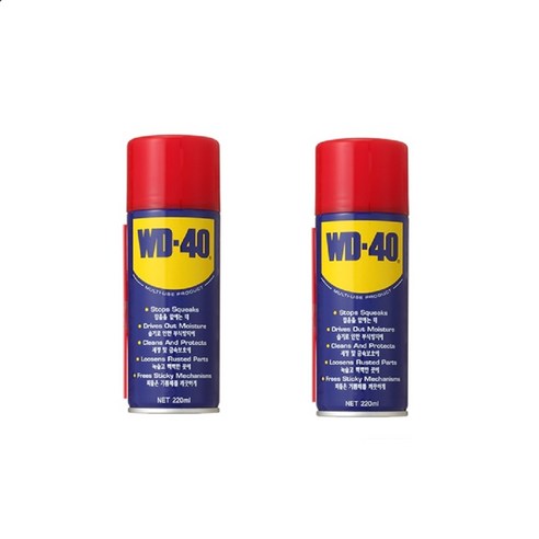 벡스 윤활방청제 WD-40 스프레이형 녹방지 녹제거 제습 방습 세척 구리스 220ml, 2개