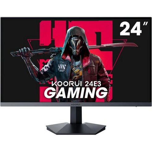 KOORUI 24 게이밍 모니터 165Hz 1080p 1ms IPS 99 sRGB 색역 적응형 동기화 울트라 슬림 프레임 VESA 마운트 가능FHD 1920x1080 HDMI, Black_24inch/165hz/IPS