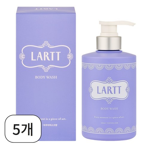 라르트 노네랄 노인냄새 땀 체취 제거 천연 바디워시 아쿠아머스크향, 5개, 500ml