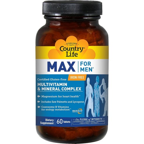 미국산 컨트리라이프 맥스 포 맨 멀티비타민 120정 종합비타민 Country Life Max for Men Multivitamin 선물증정, 1개