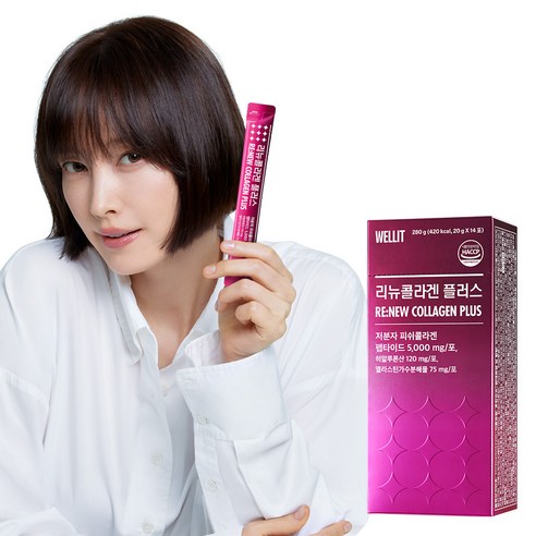 웰릿 리뉴콜라겐 플러스 5000 저분자 피쉬콜라겐 펩타이드 14p, 280g, 1개