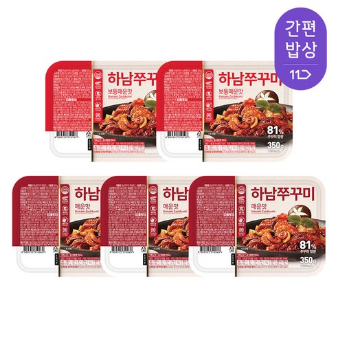 하남쭈꾸미 보통매운맛 350g 2개 + 매운맛 350g 3개, 보통매운맛 350g 2개+매운맛 350g 3개, 1개