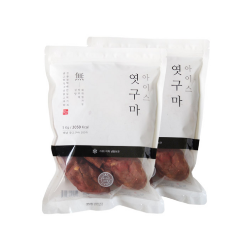 맛군 아이스 엿구마 군 고구마 간식 다이어트 냉동, 2봉(봉당 8-14개입), 1kg