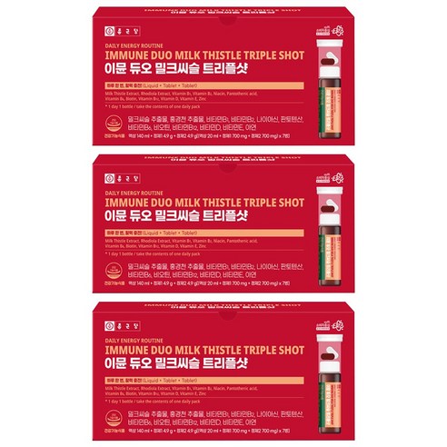 종근당 이뮨 듀오 밀크씨슬 트리플샷, 7회분, 3개