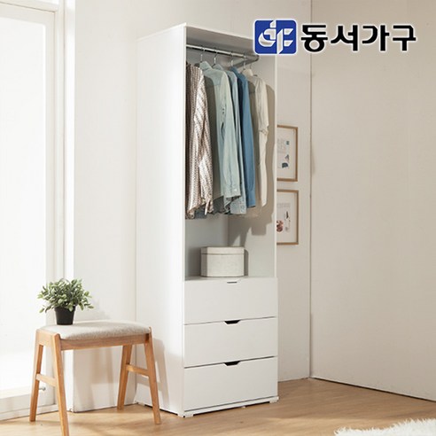 옷장  동서가구 퓨어 드레스룸 3단 서랍장 DF636446, 화이트