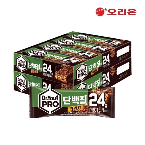 오리온 닥터유 프로 단백질바 크런치 70g x 16p, 560g, 2개