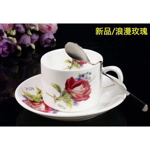 DFMEI.커피잔.Coffee cups.--골자 커피잔 세트 아이디어 유럽식 골드 커피잔 세라믹 블랙 티컵 영국식 커피잔접시 숟가락, 로맨틱 로즈 정장