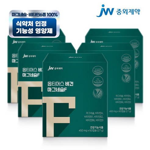 JW중외제약 옵티머스 비건 마그네슘F, 10개, 60정