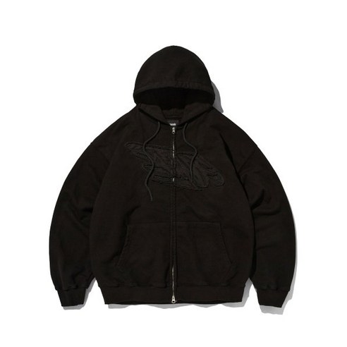 LOOSE 스웨이드 SUADE HOOD ZIP UP BLACK