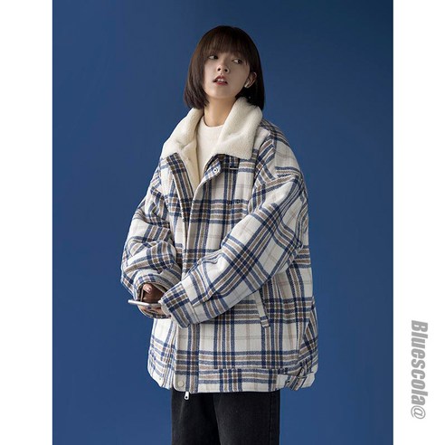 KORELAN[원 플러스 원] 체크 재킷 코튼 우먼 겨울 스웨터 속옷