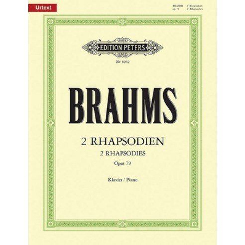 (영문도서) Two Rhapsodies Op. 79 for Piano Paperback, Alfred Music, English, 9790014104009