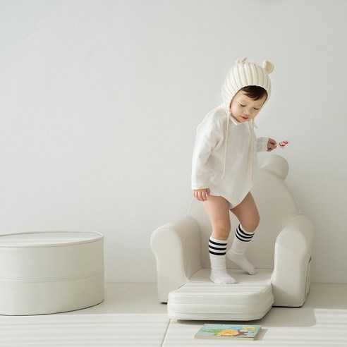 아이스투키 동물소파 유아소파 아기소파, 고양이-크림핑크