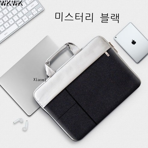 WKWK 노트북 가방, 12인치, 심플한 클래식-시크릿 블랙