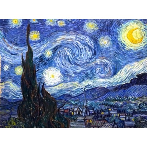 보석십자수 DIY 다이아몬드 캔버스 가로형 40 x 30cm, 별이빛나는밤에