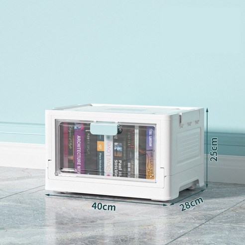 에코유니 접이식 리빙박스 싱글 양문 도어 폴딩박스, 1box, 화이트민트