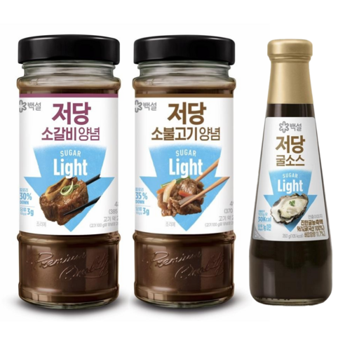 (꾸리미) 백설 저당 양념3종(저당소불고기양념 490g+저당소갈비양념 490g+저당굴소스 350g)