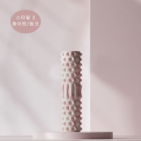티지피 크리스탈 3D 돌기 EVA 폼롤러, 스타일2(화이트+핑크), 1개