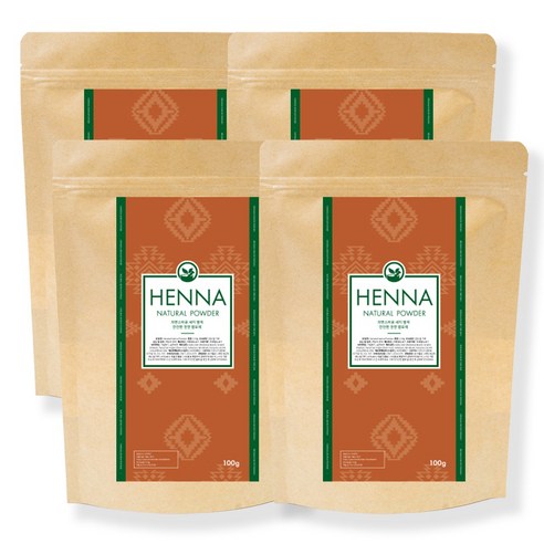 프롬아유르베다 천연 헤나 가루 100% 셀프 새치 헤나 염색약 100g, 단품, 4개