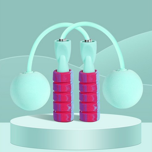 ZZJJC 남녀 피트니스 웨이트 더블베어링 줄넘기 겸용 연지방 실내 스포츠 무음 로프볼줄넘기하다., 로프볼그린40mm
