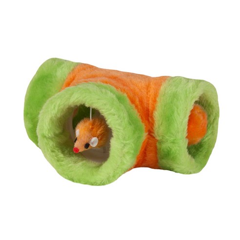 카일리스 카일리스 피-카-부 인터랙티브 튜브 터널 고양이 인형, Green+Orange, 1개