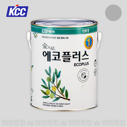 KCC페인트 숲으로 에코플러스 K 친환경 수성 실내인테리어 (베스트 4종 컬러), 라이트그레이, 1개, 3.78L