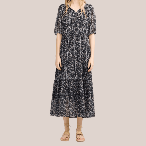 써스데이아일랜드 패턴 롱 원피스 T224MOP245W 여자 쉬폰원피스 Best Top5