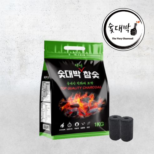 숯대박 바베큐참숯 1kg 착화제포함, 1kg, 1개 - 가스/연료 | 쿠팡