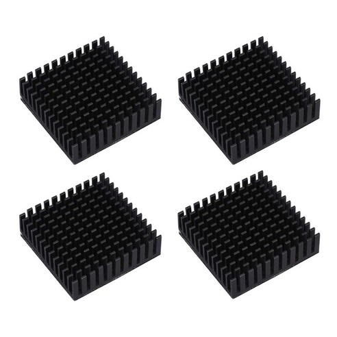 40x40x10mm 블랙 라디에이터 알루미늄 히트 싱크 압출 프로파일 방열 전자 3D 프린터 부품 (4 팩), 검정, 하나