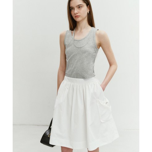 [매장정품] 던스트 DUNST LAYERED SLEEVELESS TOP 멜란지 그레이_UDTS4B230G2