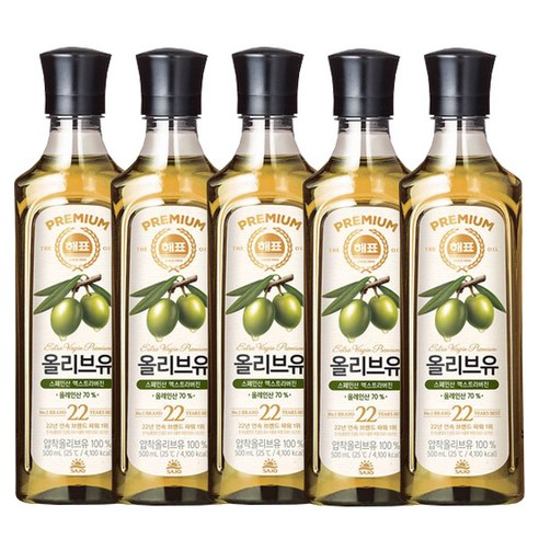 사조대림 해표 올리브유 500ml X 2병 식용유, 2개