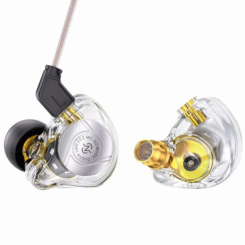Keephifi CCZ MC02 Aura 듀얼 마그넷 다이내믹 드라이버 HIFI 인이어 게이밍 이어폰, 노마이크, 투명