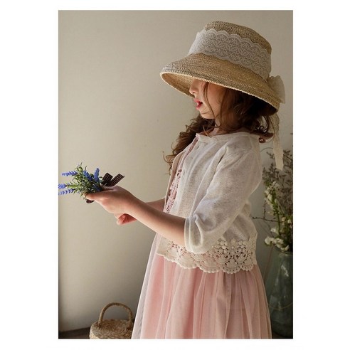 엔젤하우스 여아 레이스 여름 가디건 로아앤제인하트가디건